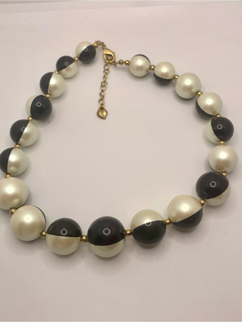 Carolee Black and White Two-Tone Pearl Beaded Necklace